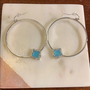 Blue and silver Kendra Scott Elberta Hoops